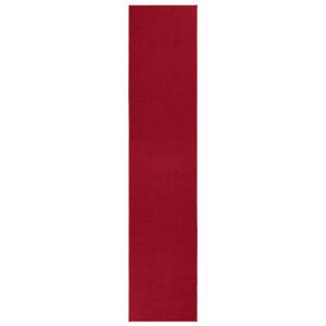 Ottohome Collection Rubberback Red 2 ft. 7 in. x 12 ft., Runner Rug