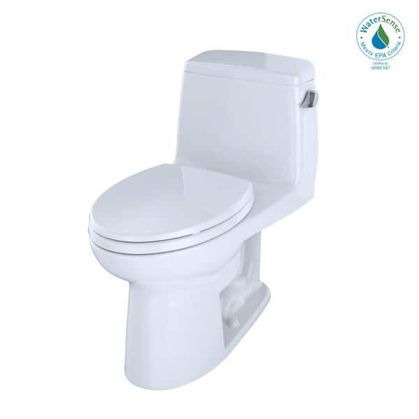 TOTO Eco UltraMax ADA Compliant 1-Piece 1.28 GPF Single Flush Elongated Toilet with Right Hand Trip Lever in Cotton White