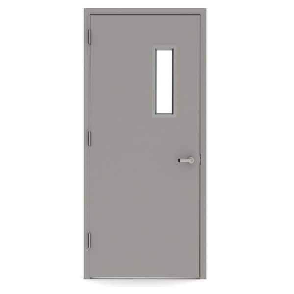 L.I.F Industries 36 in. x 80 in. Vision Lite 520 Right-Hand Steel Prehung Commercial Door with Welded Frame