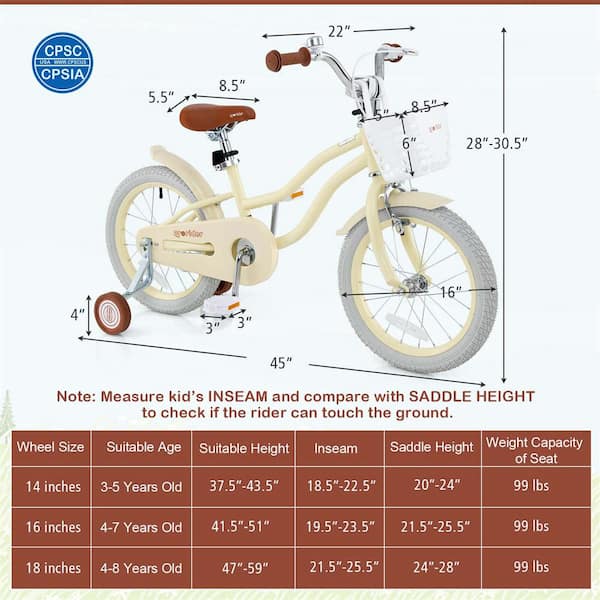 Total Tactic 16 in. Kids Bike Adjustable with Training Wheels for Ages 3 8 Years Olds