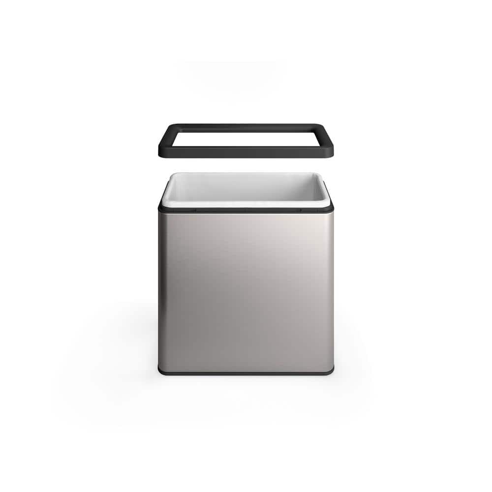 12-Liter Stainless Steel Open-Top Trash Can