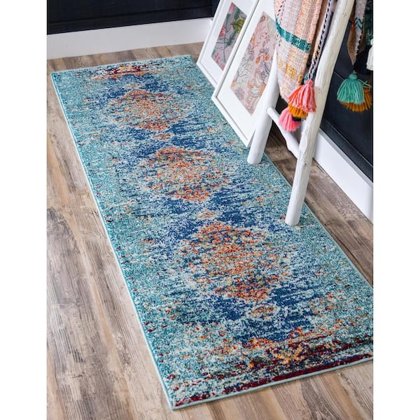Vita Warhol Turquoise 2' 7 x 10' 0 Runner Rug