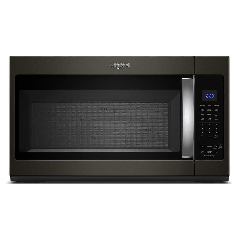 Whirlpool 1.9 cu. ft. Over the Range Microwave in Fingerprint Resistant Black Stainless with Sensor Cooking