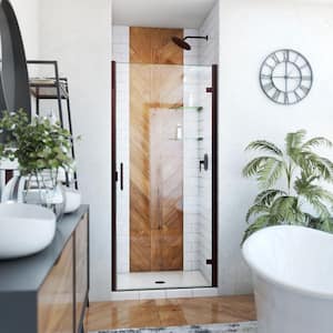 Alliance Swing 33 in. W x 72-5/8 in. H Semi-Frameless Swing Shower Door in Oil Rubbed Bronze and Clear Glass