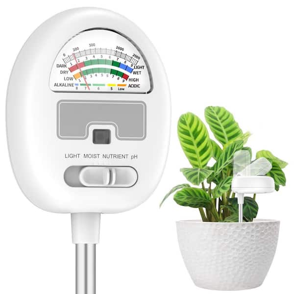 Unbranded 4 in 1 Soil pH Tester, Moisture/Light/Nutrients/pH Meter Indoor and Outdoor for Gardening, Lawn