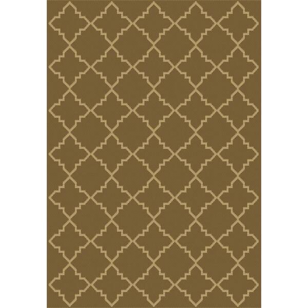 Hampton Bay Moroccan Tile Neutral 5 ft. x 7 ft. Indoor/Outdoor Area Rug