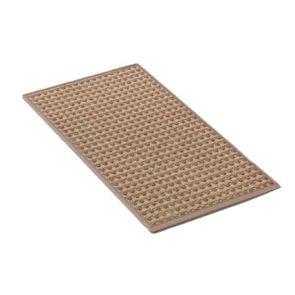 Brown 17 in. x 28 in. Polyester and Rubber Soft Chenille Woven Non-Slip Washable Indoor Kitchen Floor Mat