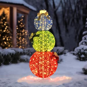 5 ft. Warm White LED Pop-Up Ornament Stack Christmas Holiday Yard Decoration