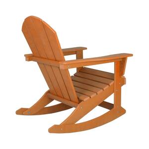 AMOS Orange Outdoor Rocking Poly Adirondack Chair