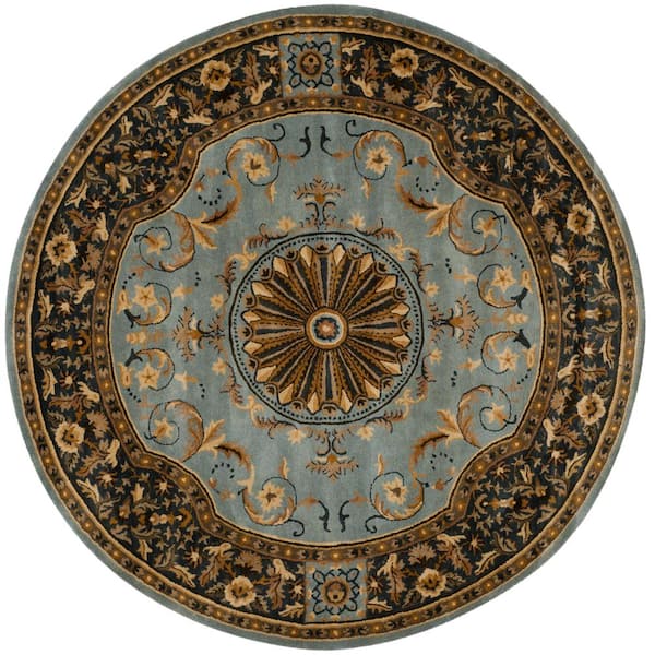 SAFAVIEH Empire Blue 8 ft. x 8 ft. Round Border Area Rug