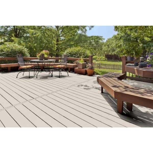 BEHR DECKplus 1 gal. #ST-210 Ultra Pure White Semi-Transparent Waterproofing  Exterior Wood Stain 307701 - The Home Depot