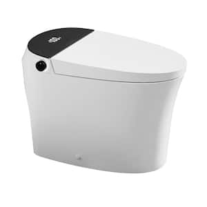 Elongated Electric Bidet Toilet Dual Flush 1.45/1.08 GPF in Black with Auto Open/Close, Auto Flush, Temp Display