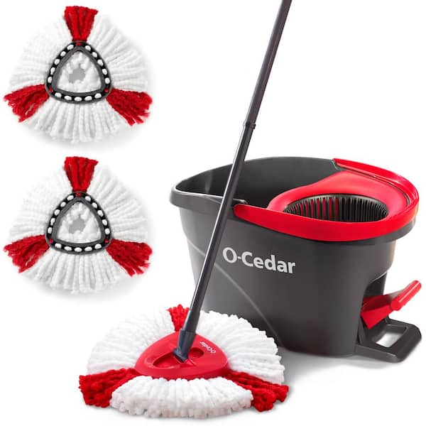 O-Cedar EasyWring Microfiber Spin Mop with Bucket System and 2 Extra