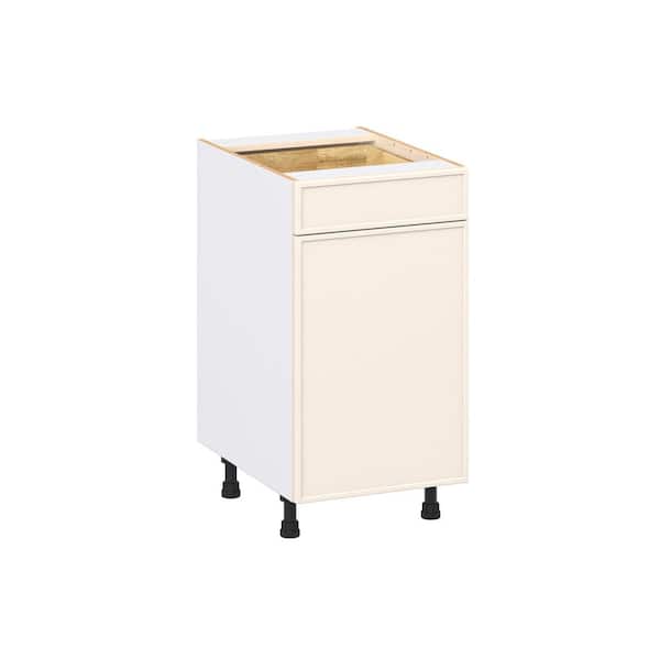 J COLLECTION Fairview 18 in. W x 24 in. D x 34.5 in. H Assembled Slim Shaker Base Kitchen Cabinet in Washed Linen with Drawers