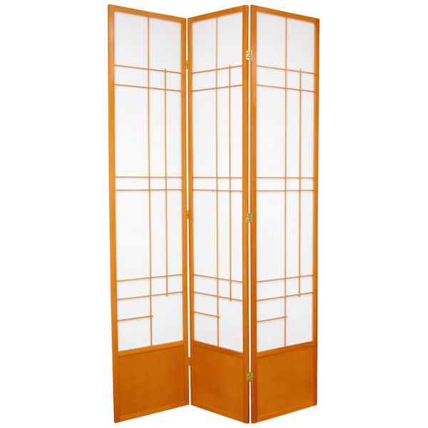 Oriental Furniture 7 ft. Honey 3-Panel Room Divider