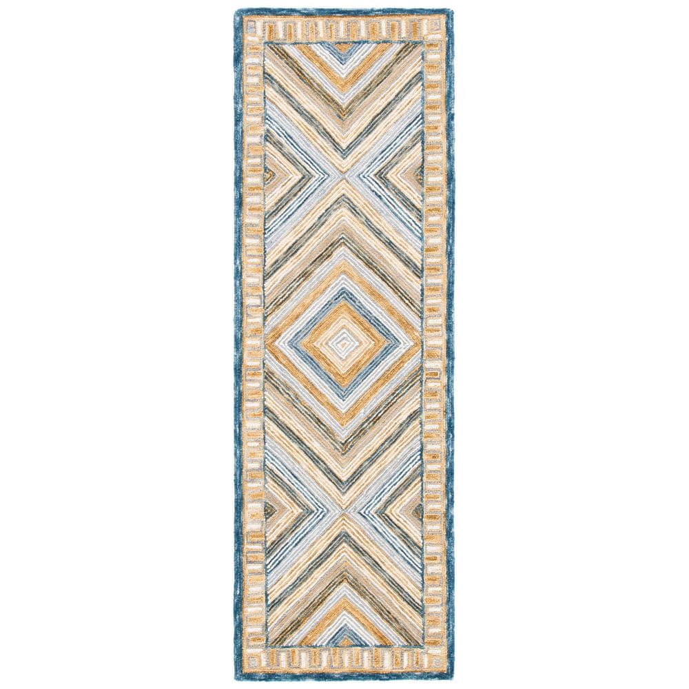 Aspen Navy/Gold 2 ft. x 8 ft. Border Diamond Runner Rug price history on PriceWatchPro
