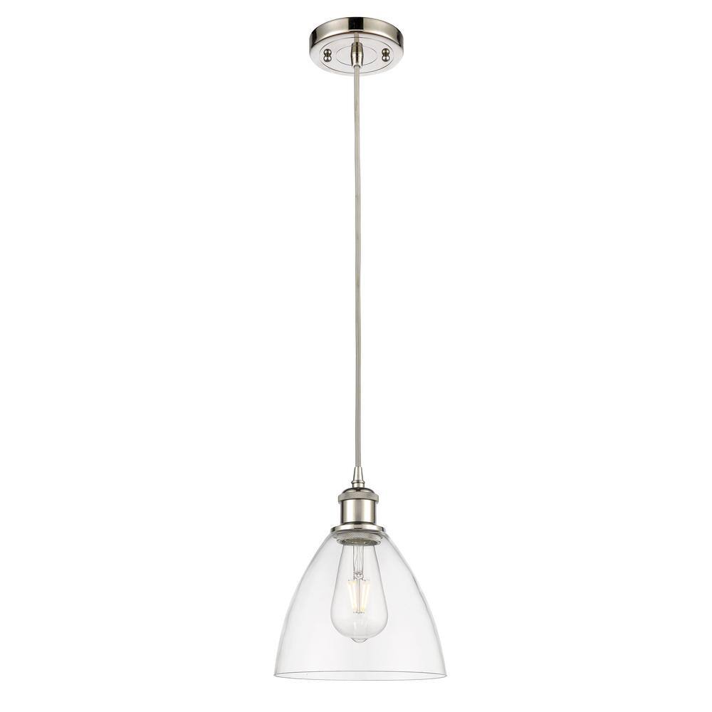 Bristol Glass 100-Watt 1 Light Polished Nickel Shaded Mini Pendant Light with Seeded glass Seeded Glass Shade price history on PriceWatchPro