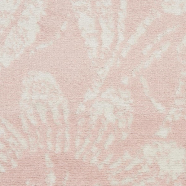  Raindrop Pattern Area Rug - 8x10 Pink Cream White