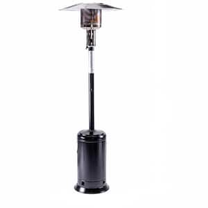 47,000 BTU Outdoor Patio Propane Heater with Portable Wheels 88 in. Standing Gas Outside Heater Black