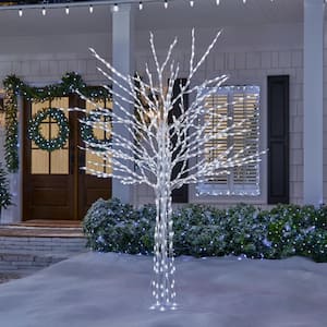 8 ft. Giant-Sized Bare Branch White LED Tree Holiday Yard Decoration