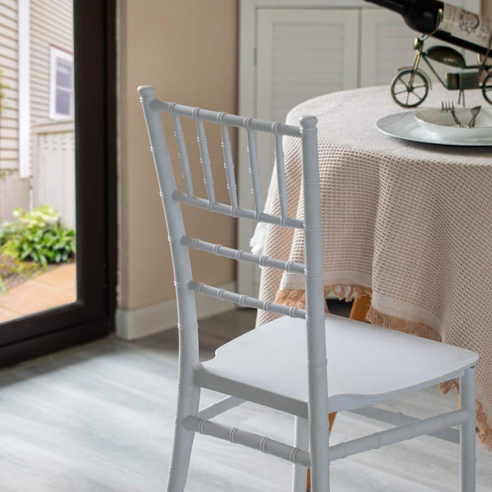Modern White Stackable Chiavari Plastic Side Chair