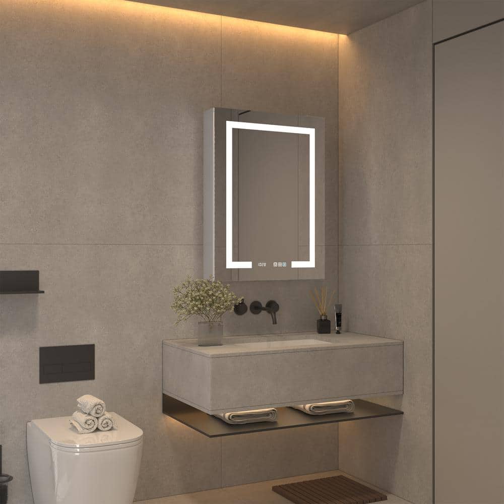24 in. W x 32 in. H Rectangular LED Anti-Fog Medicine Cabinet with Mirror, Open on the Left price history on PriceWatchPro