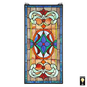 Sainte-Genevieve Tiffany-Style Stained Glass Window Panel