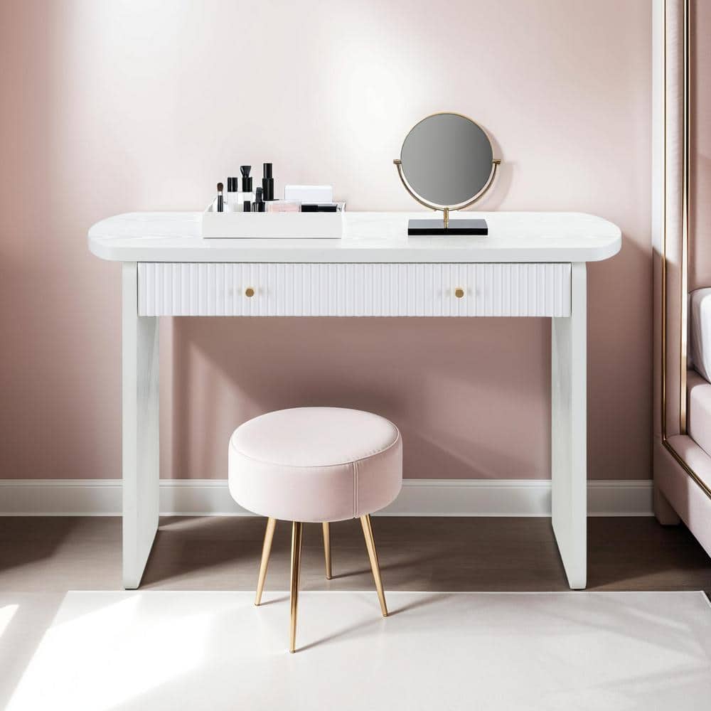 Weston 47.25 in. White Rectangle MDF Console Table with 1-Drawer