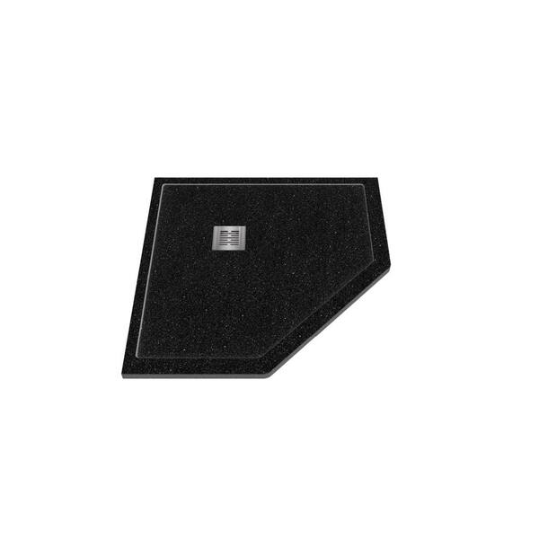 CASTICO Neo Angle 36 in. L x 36 in. W x 1.125 in. H Solid Composite Stone Shower Pan Base with