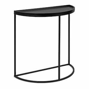 Dorrah 28 in. Black Half-Circle MDF and Metal Modern Console Table