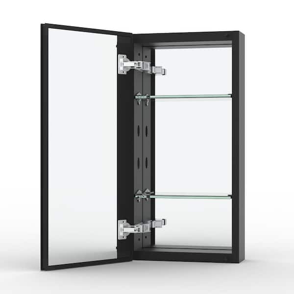 Unbranded 12 in. W x 24 in. H Rectangular Aluminum Medicine Cabinet with Mirror