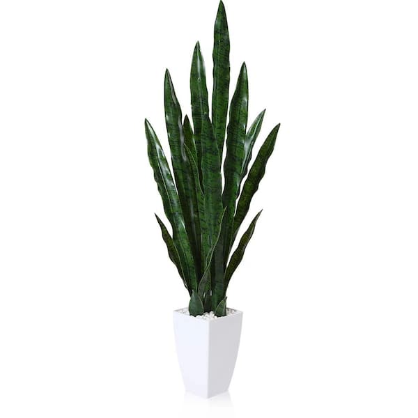 Cubilan 43 in. Green Artificial Snake Plant in Pot