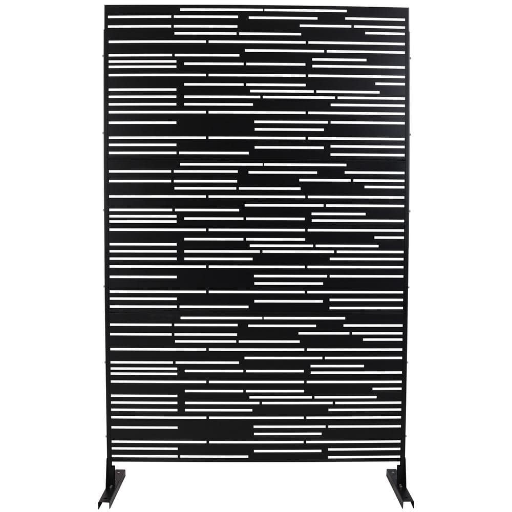48 in. W x 76 in. H Black Steel Freestanding Privacy Fence Screen for Garden Fence price history on PriceWatchPro