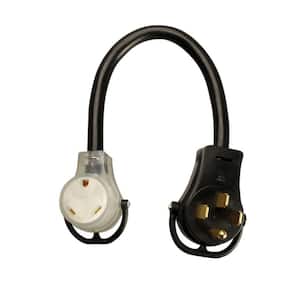 1.5 ft. 10/3 STW 50-Amp to 30-Amp RV Power Adapter Extension Cord with Power Light Plug