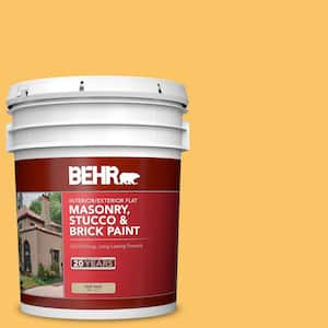 5 gal. #PPU6-06 Honey Locust Flat Interior/Exterior Masonry, Stucco and Brick Paint