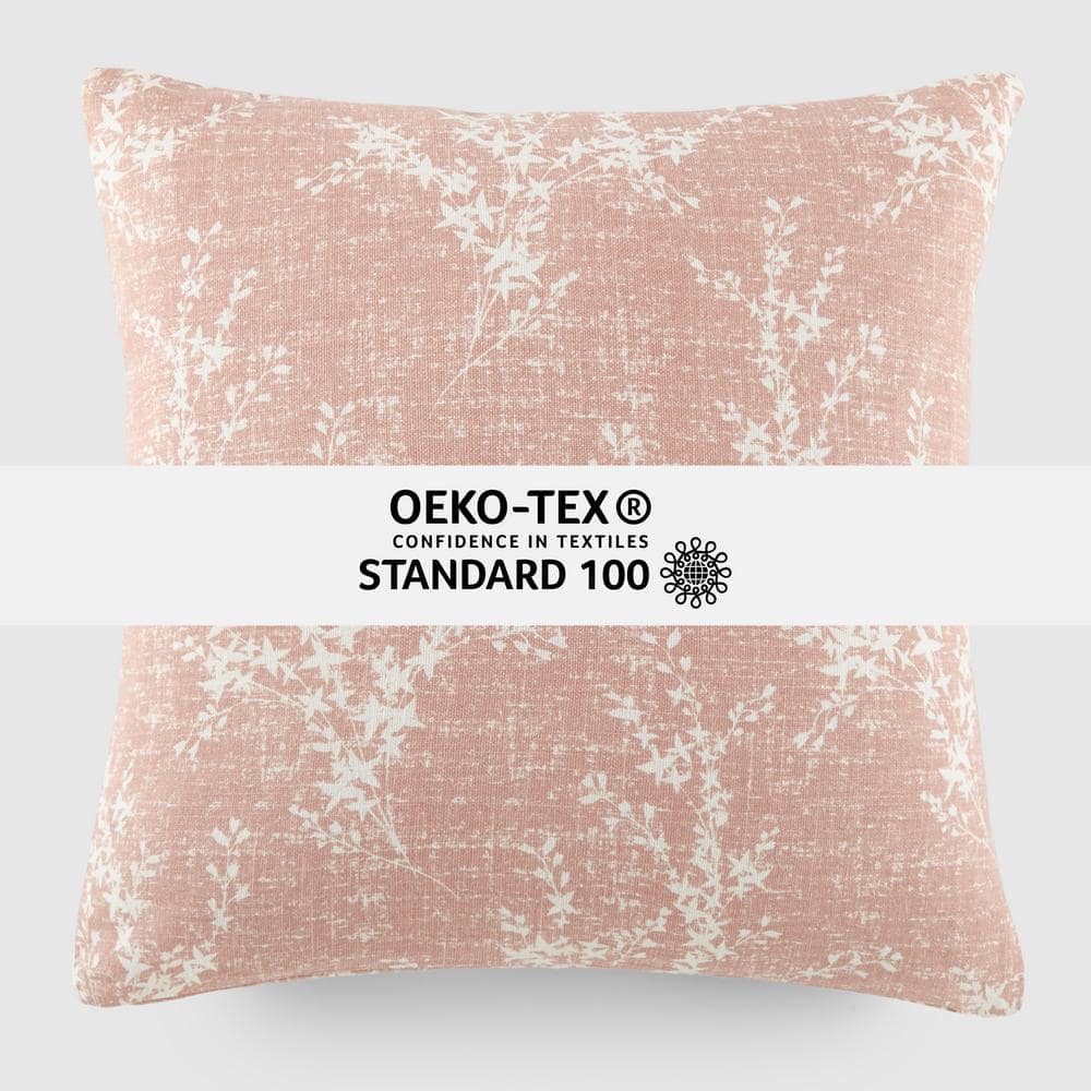 Willow Square Cotton Throw Pillow Set with Floral Patterns
