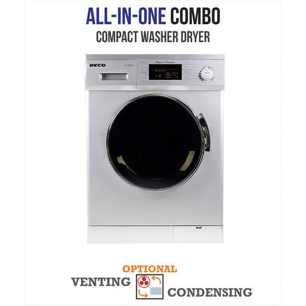 Deco All In One 10 Rpm Compact Washer And Electric Ventless Vented Dryer With Sensor Dry Feature In Silver Dc 4400 Cv S The Home Depot Deco All In One 10 Rpm Compact Washer And Electric Ventless Vented Dryer With Sensor Dry Feature In Silver Dc 4400 Cv S The Home Depot