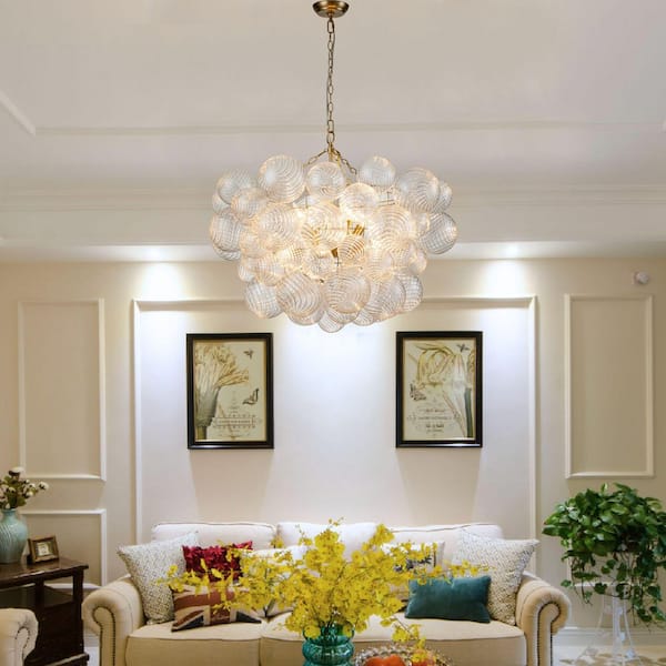 Reviews for HUOKU Neuvy 8-Light 33 in. W Brass Chandelier with