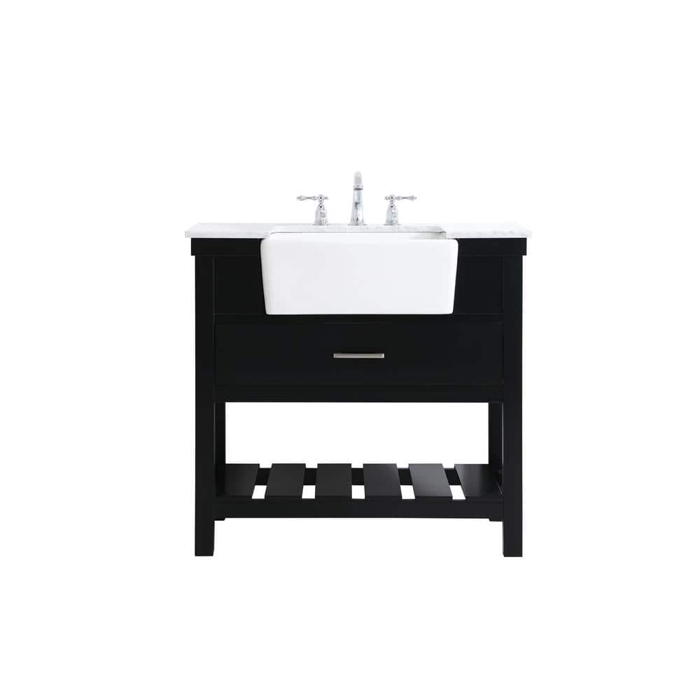 Simply Living 36 in. W x 22 in. D x 34.125 in. H Bath Vanity in Black with 