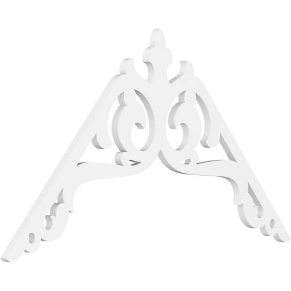 Ekena Millwork 1 in. x 48 in. x 28 in. (14/12) Pitch Amber Gable Pediment Architectural Grade PVC Moulding