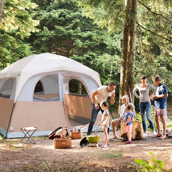 Zeus & Ruta 6-Person Khaki Waterproof Windproof Double Layer