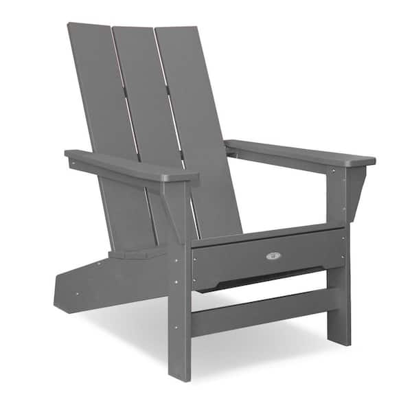 Leisure Line Recycled Grey Modern Plastic Adirondack Chair