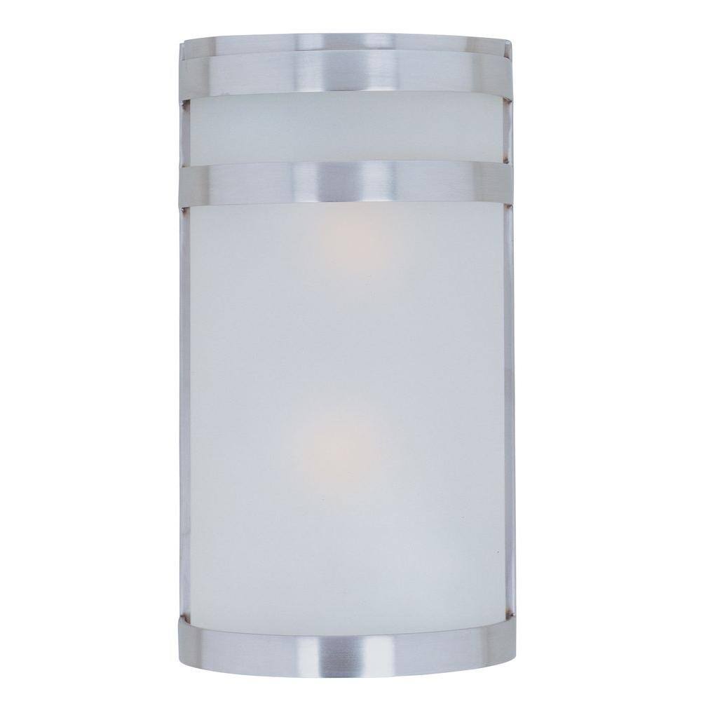 Maxim Arc 12-Inch Stainless Steel Outdoor Wall Light with Frosted Glass