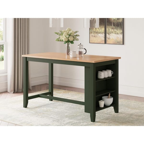 Signature Design By Ashley Gesthaven Casual Natural/Green Wood 30 in 4 Legs Dining Table Seats 4