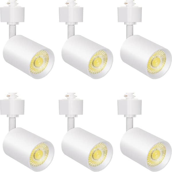 10W LED H-Type Track Lighting Heads 3000K Warm White 800 lm 24° Dimmable CRI90 Accent Spot, 6 Pack Replacement