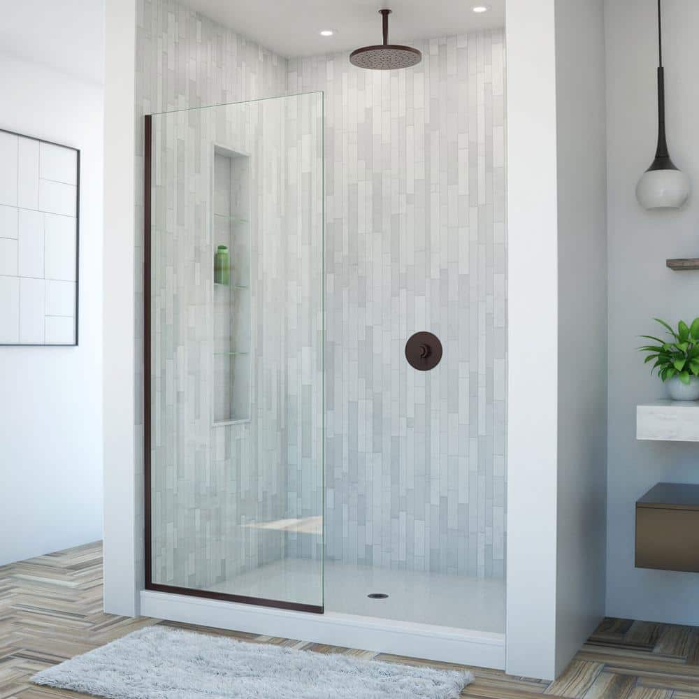 DreamLine Linea 34 in. x 72 in. SemiFrameless Fixed Shower Screen in