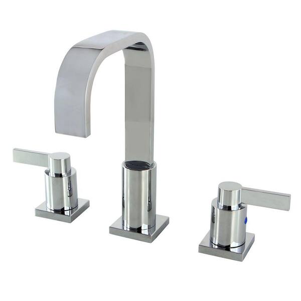 Kingston Brass Modern 8 in. Widespread 2-Handle High-Arc Bathroom Faucet in Polished Chrome