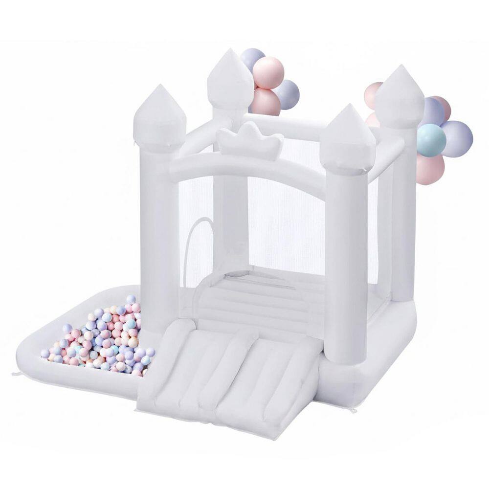 White Bounce House with Double Slide, Ball Pit, 2 Exits, 370W Blower, 6 Stakes, 100 Balloons, 1 Pack price history on PriceWatchPro