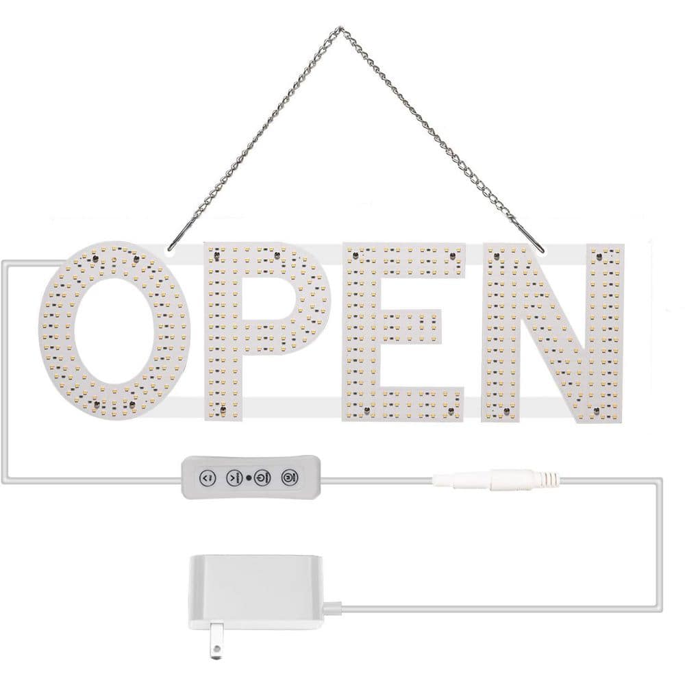 Afoxsos 1 Pack LED Open Sign Ultra Bright Red Blue Acrylic Aluminum ...