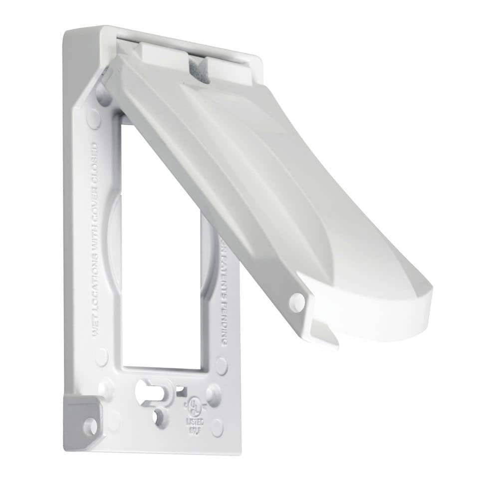 TAYMAC N3R Aluminum White 1Gang Weatherproof Electrical Outlet Cover for Outdoor Outlet, UFAST